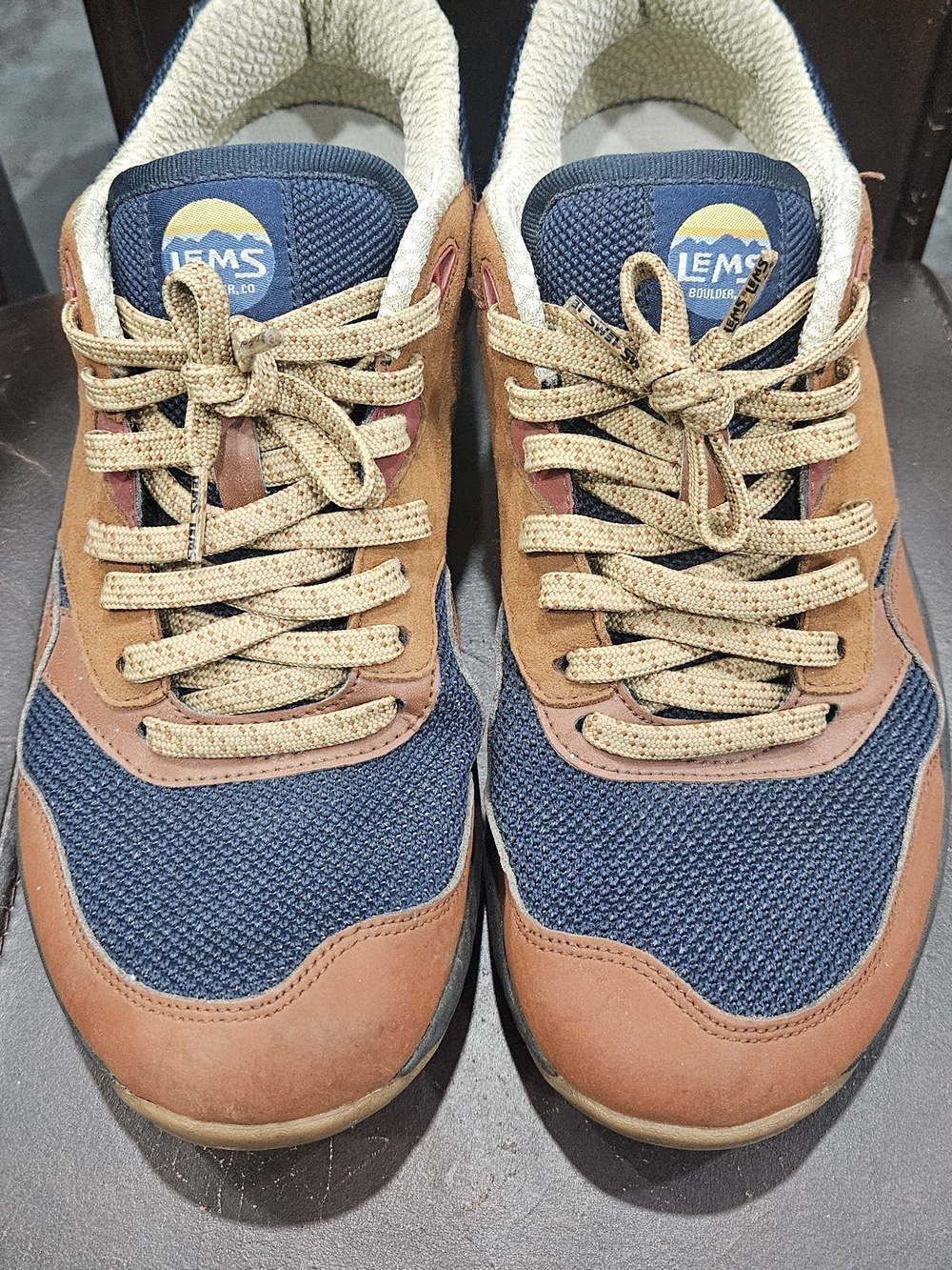 LEMS Trailhead Men’s Size 10 Brown Navy Hiking Trail Shoes Sneakers